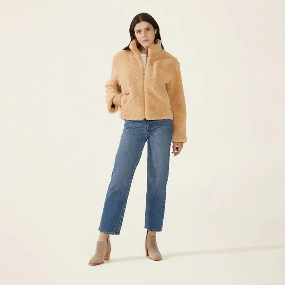 Italic Women’s Sherpa Teddy Zip-Up Jacket Fawn size XL - Picture 1 of 8